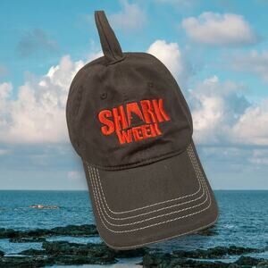Discovery Shark Week Hat Gray Shark Fin 3D Embroidered Logo Baseball Cap Adult